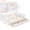 Full Size Platform Daybed, Storage Bed with Built-in Cabinet and Shelf and Drawers, Wood Frame Bookcase Bed for Bedroom-Baofuwish - 4 of 4