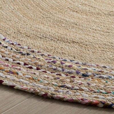 Hand-Knotted Ivory Synthetic 4' Round Area Rug