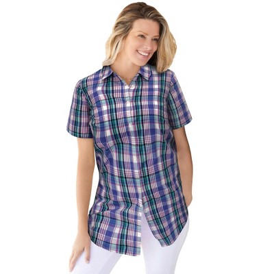 Woman Within Plus Size Perfect Short Sleeve Shirt