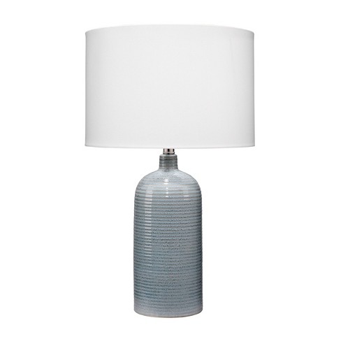 Magnolia Ceramic Table Lamp Blue - Splendor Home: Reactive Glaze, Cotton Drum Shade, UL Listed, 25.5" Height - image 1 of 4