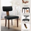Set of 2 Modern Leather Dining Chairs,Upholstered Curved Backrest with Hardwood Frame,Wood Legs & Nailhead Trim,Stylish Side Chairs for Kitchen - 3 of 4