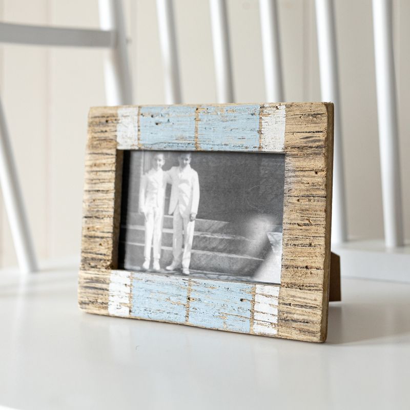 4x6 Inch Washed Driftwood Picture Frame Blue Wood, MDF & Glass by Foreside Home & Garden, 3 of 8