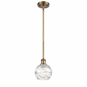 Athens Deco Swirl - 1 Light Stem Hung Mini Pendant In Industrial Style-8 Inches Tall and 6 Inches Wide - 1 of 1