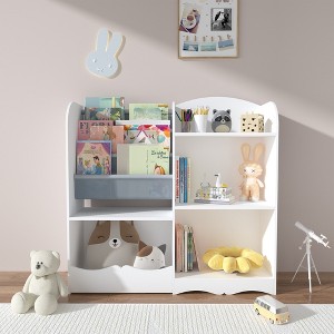 Sevobal Decorative Bookshelf Multifunctional Kids Bookshelf And Toy Storage, 3 Tier Bookshelf For Kids, Storage Organizer, White, 33.7"*10.2"*31.5" - 1 of 4