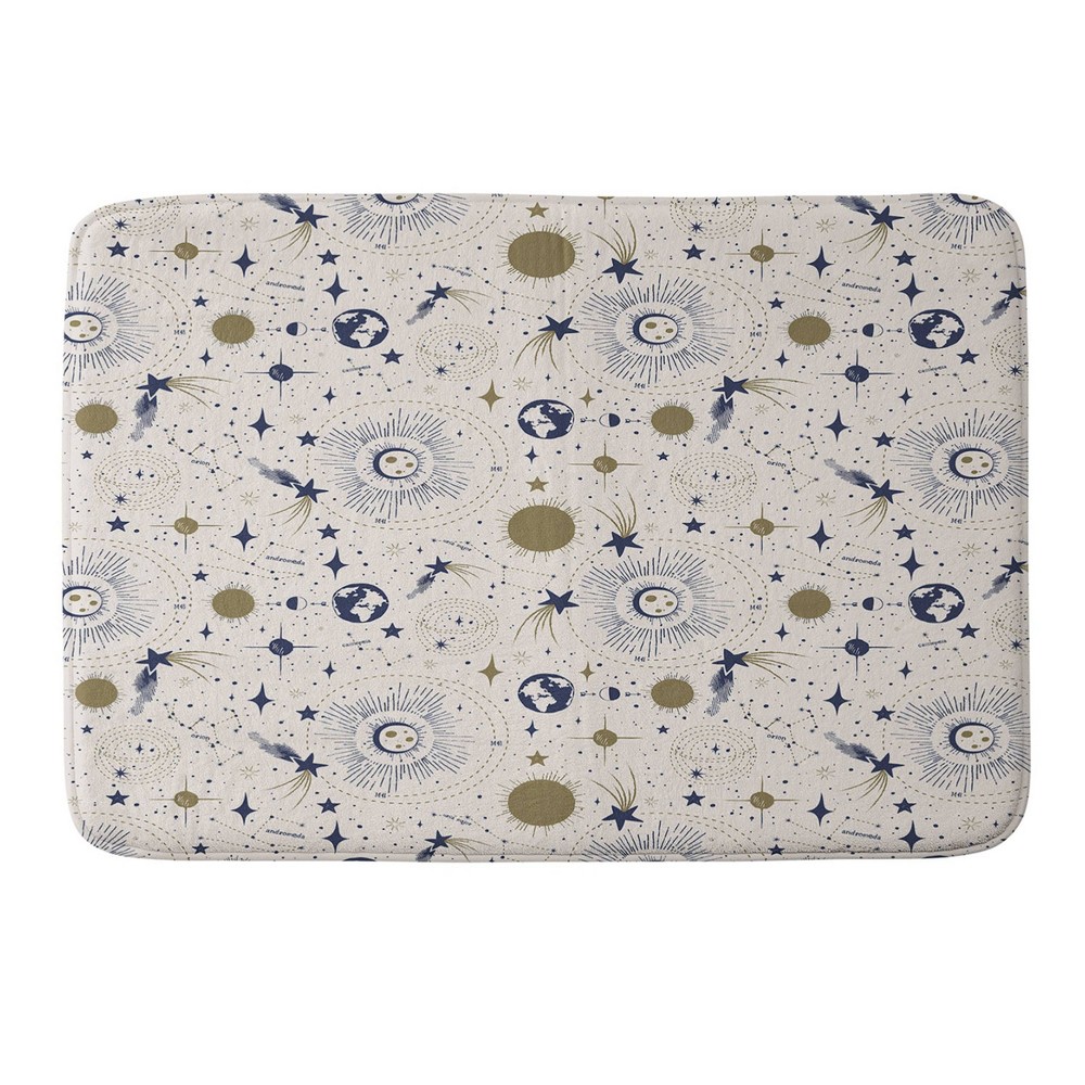 Photos - Bath Mat Heather Dutton Solar System Ether Memory Foam Bath Rug Beige - Deny Designs: Non-Slip, Microfiber, Machine Washable
