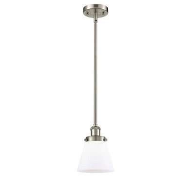 Cone - 1 Light Stem Hung Mini Pendant In Industrial Style-9 Inches Tall and 6 Inches Wide