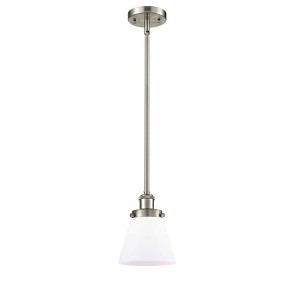 Cone - 1 Light Stem Hung Mini Pendant In Industrial Style-9 Inches Tall and 6 Inches Wide - 1 of 1