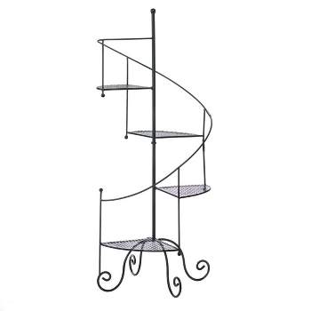 Zings & Thingz Iron Spiral Showcase Indoor Outdoor Plant Stand