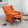 Recliner Chair With Seat Cushion, Buckle Backrest PU Reclining Sofa Chair, Modern Armchair Reading Chair - 3 of 4