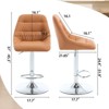 NicBex Velvet Swivel Bar Stools Set of 2,Adjustable Height Counter Stools with Chrome Base,Stool Chair with Padded Seat,Bar Chairs for Home,Bar - 3 of 4