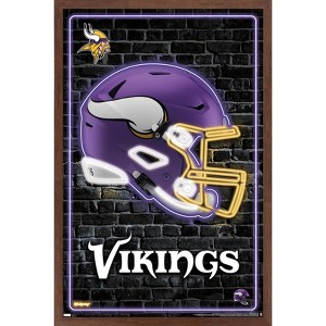 Trends International NFL Minnesota Vikings - Neon Helmet 23 Framed Wall Poster Prints - 1 of 4
