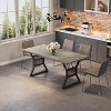 Dining Table 4-6 Person 70.8 Inch, Farmhouse Kitchen Table with Heavy Duty Metal Legs, Wooden Long Dining Room for Kitchen, Living Room - 2 of 4