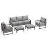 Sonkuki 5 Pieces Patio Sofa with Ottomans Set, All-Weather PE Rattan Wicker, Small Patio Conversation Couch with Cushion - 2 of 4