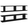 vidaXL Wall Shelves 2 pcs Black 41.3 in.x7.1 in.x7.9 in. Engineered Wood - 2 of 4