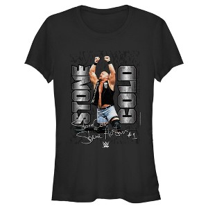 Juniors Womens WWE Stone Cold Steve Austin Signature Photo T-Shirt - 1 of 4