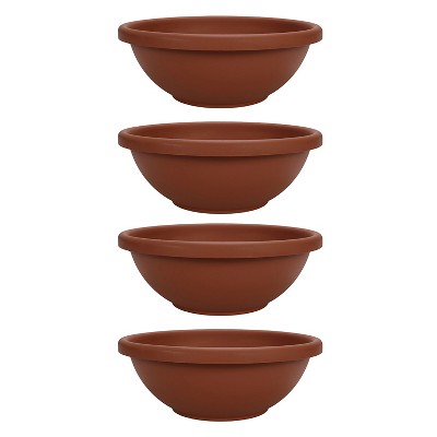 HC Companies GAB22000E35 22 Inch Garden Bowl Planter Pot, Terra Cotta (4 Pack)