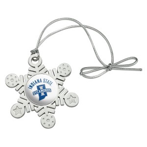 Indiana State University Sycamores Metal Snowflake Christmas Tree Holiday Ornament - 1 of 3