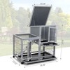 Detachable Rabbit Hutch W/Removable Tray And Rolling Casters, Waterproof Rabbit Cage Indoor Outdoor, Wooden Rabbit Hutch W/Run, Gray - image 3 of 4