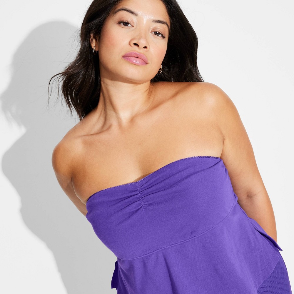 Women's Game Day Ribbed Tube Top - Wild Fable™ Purple 3X