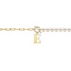 Elegant 14K Gold Plated Initial Pearl Link Chain Necklace: A Personalized and Timeless Treasure for Every Occasion. - 2 of 3