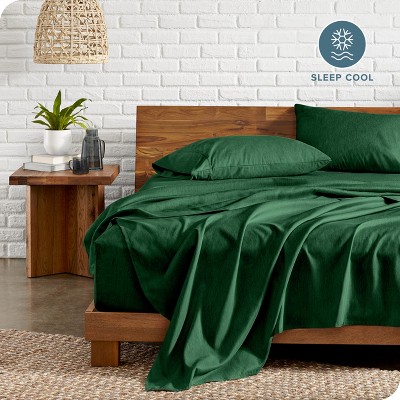 Heathered Forest Green Twin XL Microfiber Deep Pocket Sheet Set