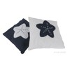 Old Modern Handicrafts Anne Home White Decorative Pillow – Blue Star Design, 16.5" Square, Zipper Cover - 2 of 4