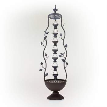 41" Metal Seven Hanging Cup Tier Layered Floor Fountain Bronze - Alpine Corporation