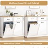 Trash Cabinet Tilt Out, Hidden Trash Can Cabinet 20 Gallon Storage Holder, Freestanding Pet-Proof Garbage Can Cabinet for Kitchen Dining Living Room - 4 of 4