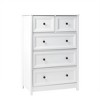 Farmhouse 5 Drawer Grooved Tall Storage Dresser White - Saracina Home: Vertical Chest for Bedroom Storage - 2 of 4