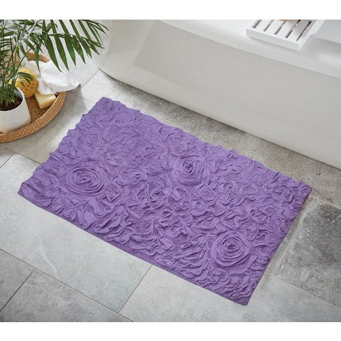 Home Weavers Inc Allure Collection Purple Cotton 5-Piece Bath Rug Set