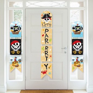 Big Dot of Happiness Pirate Ship Adventures - Hanging Vertical Paper Door Banners - Skull Birthday Party Wall Decoration Kit - Indoor Door Decor - 1 of 4