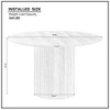 Sapphtopaz Modern Coffee Table Round Fluted End Table Accent Table Mid Century Side Table Coffee Tables for Living Room, Bedroom - 4 of 4