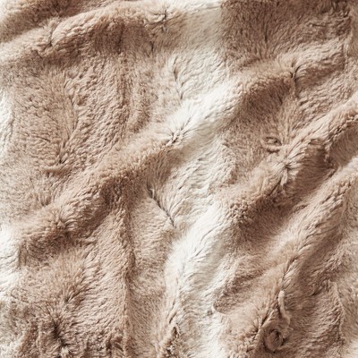 Luxurious Marselle 60"x70" Faux Fur Throw Blanket in Tan