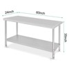Stainless Steel Kitchen Cart, 72 x 30 x 35 inches Prep Table with Table Foot and Adjustable Shelf - 2 of 4