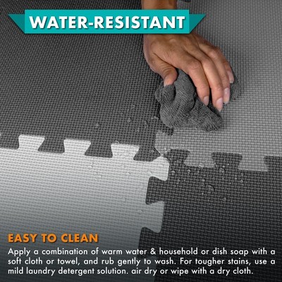 Black, Gray, and White Foam Puzzle Play Mat for Kids