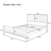 Full/Queen/King Size Platform Bed Frame with Headboard and Wood Slat Support, White/Brown-ModernLuxe - 3 of 4