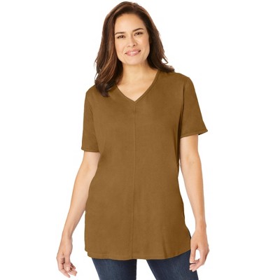 Woman Within Plus Size Faux Suede Tee