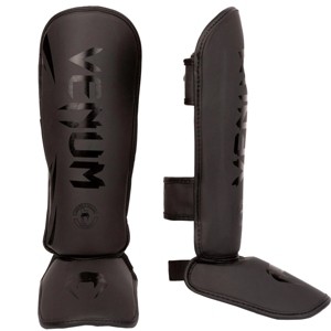 Venum Kid's Challenger Protective Shin Instep Guards - Black/Black - 1 of 2