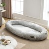 Giant Extra Large Memory Foam Human Size Pet Bed with Storage Pocket Cover Portable Handle Non-Slip Bottom - 3 of 4