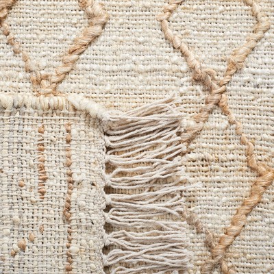 Hand-Knotted Cotton Natural Fiber Rectangular Area Rug
