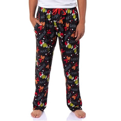 Seven Times Six Dr. Seuss The Grinch Men's AOP Grinch and Max Lounge Sleep Pajama Pants