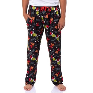 Seven Times Six Dr. Seuss The Grinch Men's AOP Grinch and Max Lounge Sleep Pajama Pants - 1 of 4