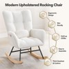 GustoWave Nursery Rocking Chair, Teddy Upholstered Glider Rocker, Rocking Accent Chair with High Backrest Armchair for Living Room - 4 of 4