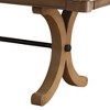 64" Harald Dining Table Gray Oak Finish - Acme Furniture: Solid Wood Trestle Base, Padded Seat Back, 6-Seater - 4 of 4