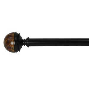 Versailles Exotique Demi Steel Heavy Duty Curtain Rod Set for Windows Black - 1 of 4
