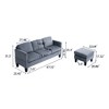 Lyngins Modern L-Shaped Sectional Sofa Set – 3-Seater Sofa with Ottoman,  Stylish Modular Couch for Living Room, Small Apartment - 3 of 4
