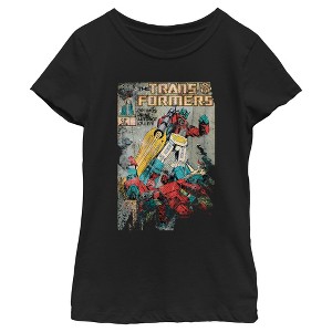 Girl's Transformers Distressed Optimus Prime Autobot Killer T-Shirt - 1 of 4