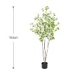 4FT Artificial Tree Ficus, Tall Faux Trees Indoor with Natural Trunk and Shiny Leaves, Fake Silk Tree Faux Potted Plants for Indoor Home Decor - 4 of 4
