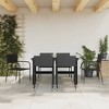 vidaXL Garden Dining Set Black Poly Rattan and Steel Standard Stacking - 55.1" Table Length 6 Piece - 2 of 4