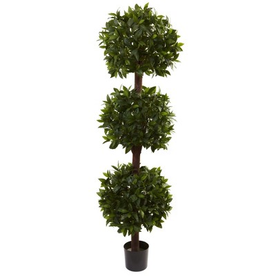 6.5-ft Green Silk Triple Ball Topiary Plant